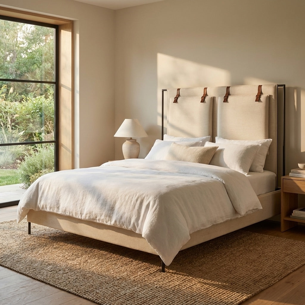 Vincenzo Upholstered Metal Bed