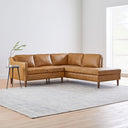 Colter Leather 2-Piece Bumper Chaise Sectional