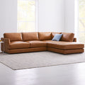 Case Leather 2-Piece Bumper Chaise Sectional