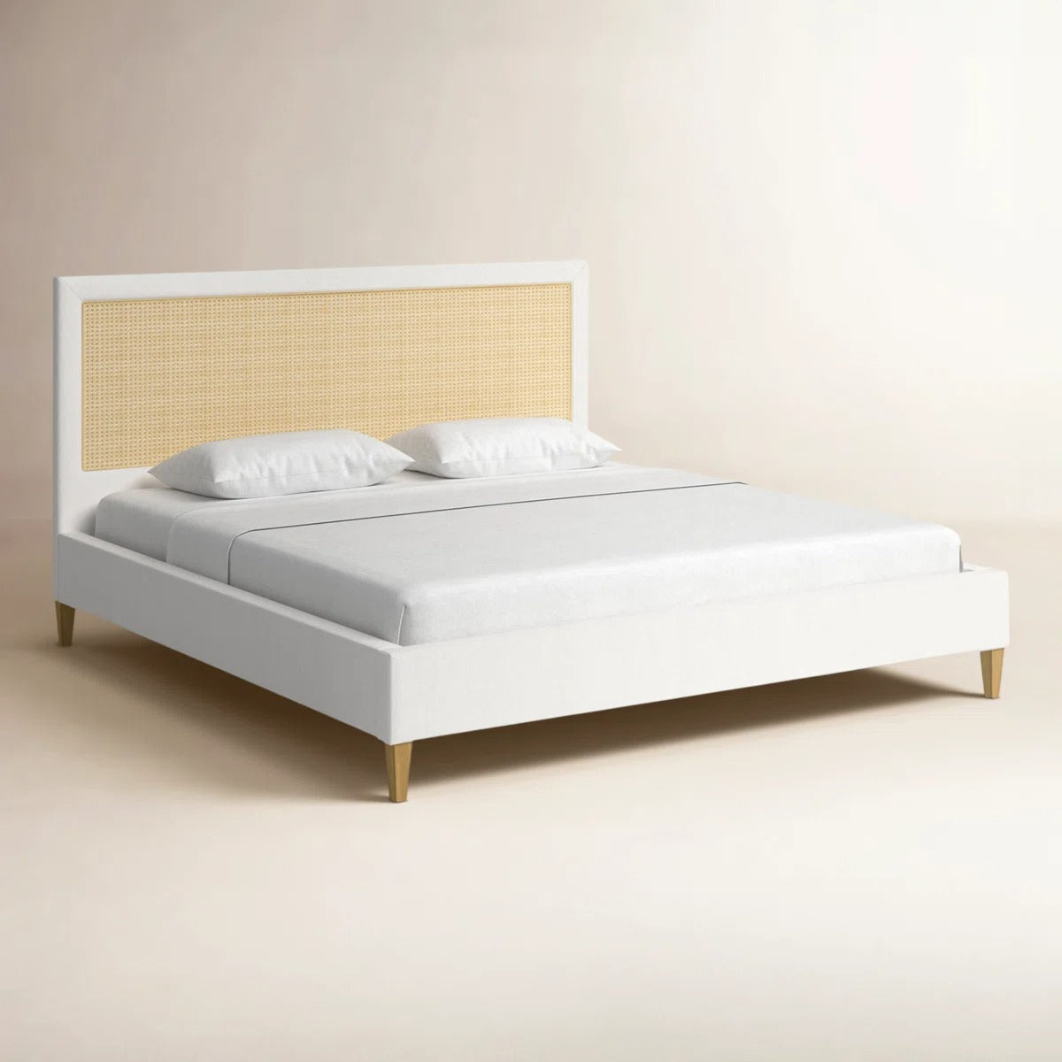 Agustin Upholstered Cane-Back Bed