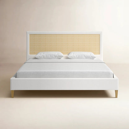 Agustin Upholstered Cane-Back Bed