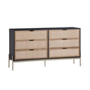 Jamir Rattan & Wood 6-Drawer Dresser