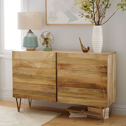 Marcelo Brass Inlay 6-Drawer Dresser