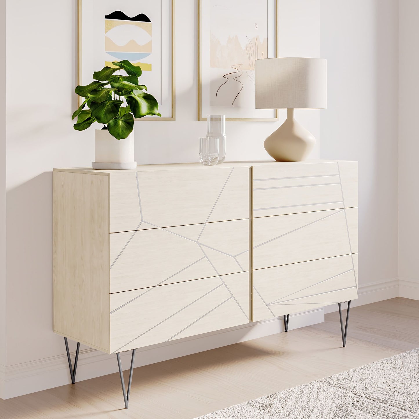 Marcelo Brass Inlay 6-Drawer Dresser