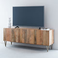 Ambrose Brass Geo Inlay Media Console