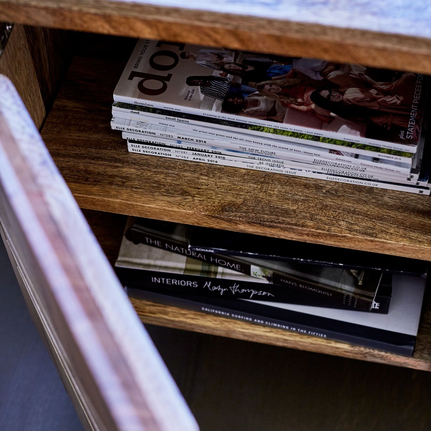 Ambrose Brass Geo Inlay Media Console