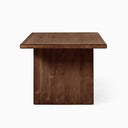 Nixon Rosa Plank Dining Table displayed in a neutral dining room, showcasing its spacious six-seater design and natural wood character.