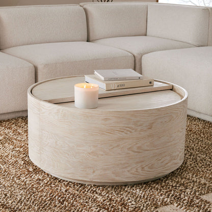 Amos Round Storage Drum Coffee Table