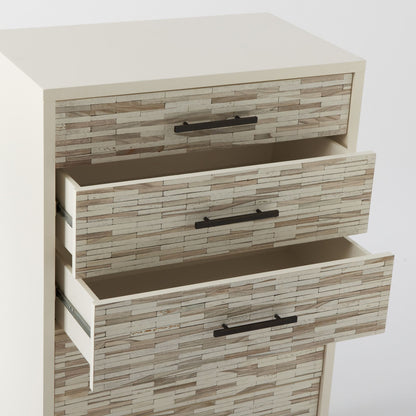 Shiloh Wood Tiled 5-Drawer Dresser