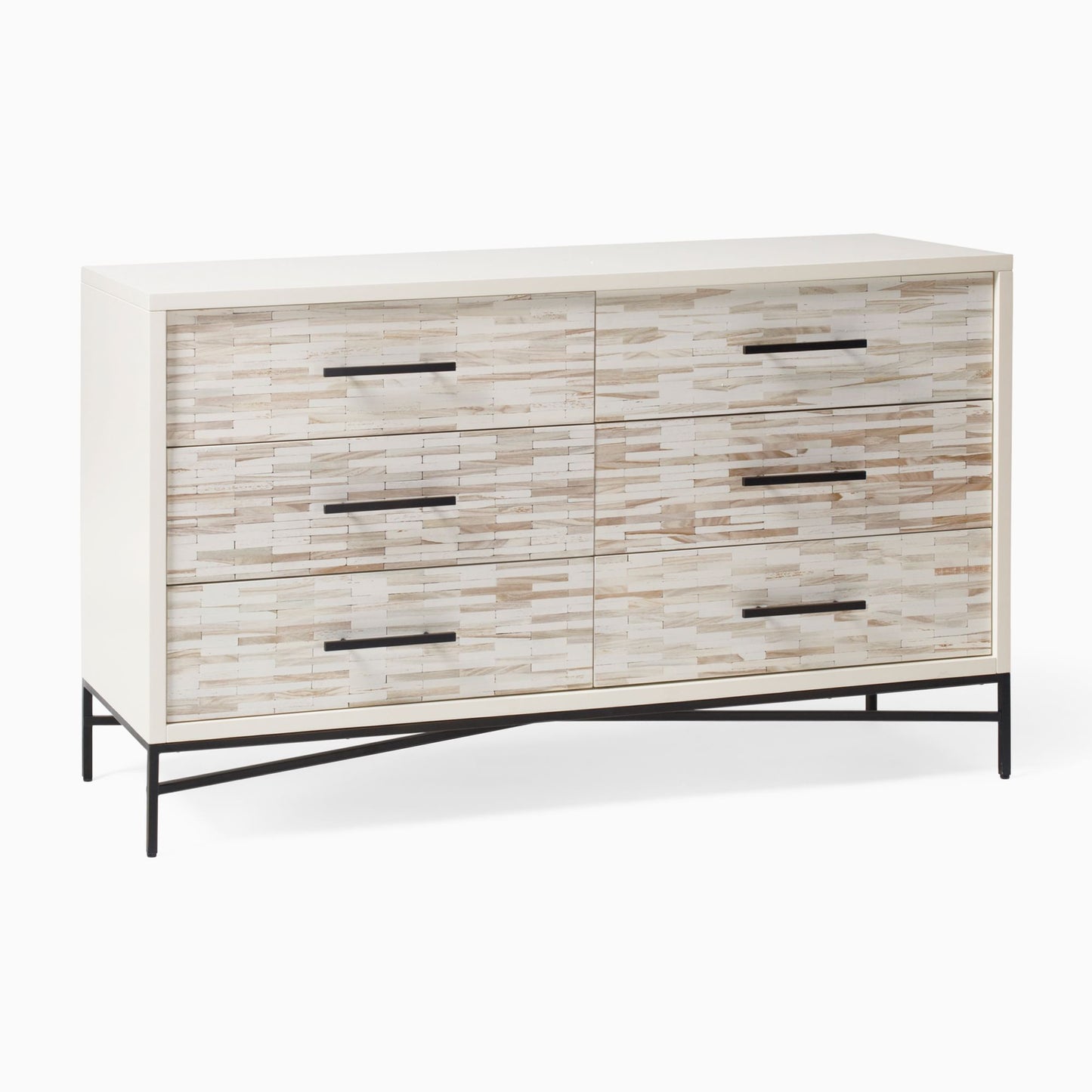 Benson Wood Tiled 6-Drawer Dresser