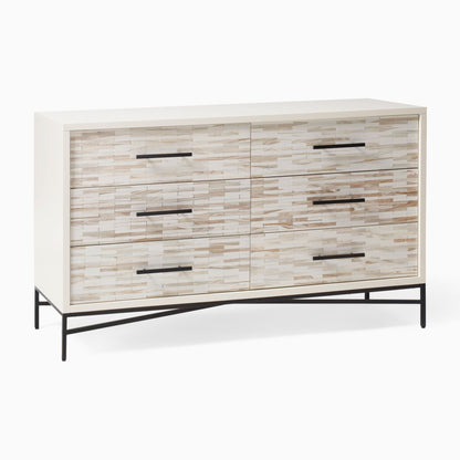 Benson Wood Tiled 6-Drawer Dresser