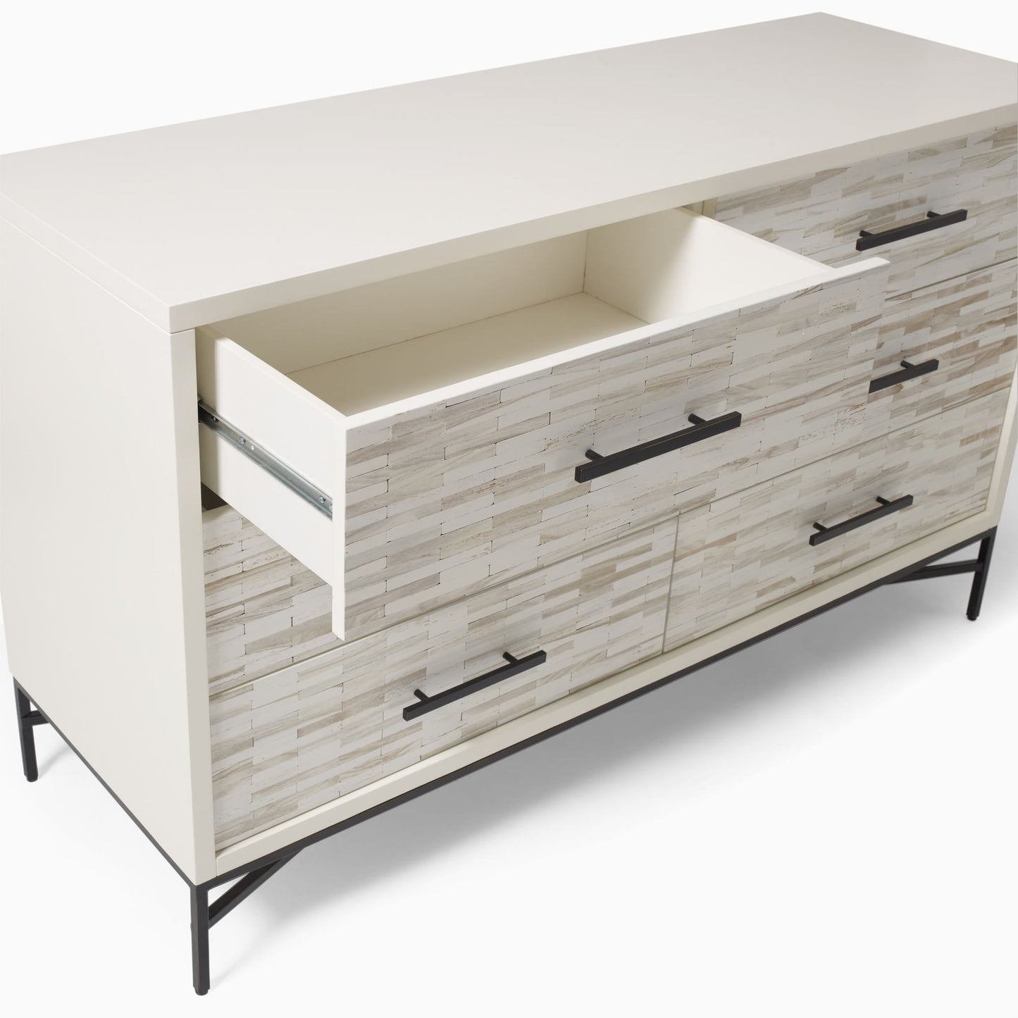 Benson Wood Tiled 6-Drawer Dresser