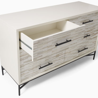 Benson Wood Tiled 6-Drawer Dresser