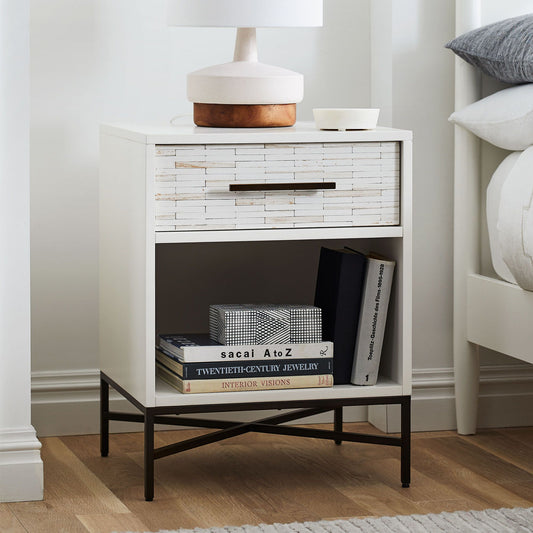 Boone Wood Tiled Nightstand
