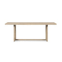 Top detail of the Dennis Woven 6 Seater Dining Table highlighting the natural wood surface, subtle grain and rectangular profile.